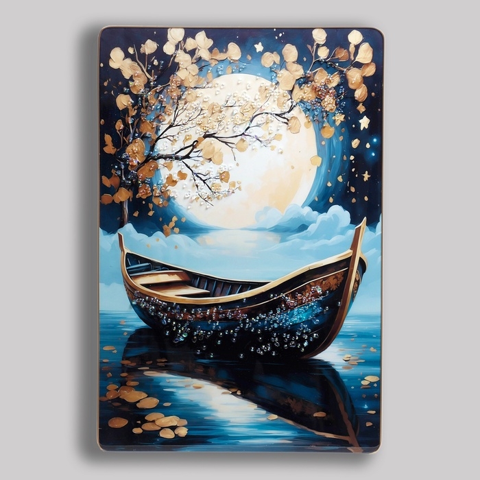Картина акрил  Картина акрил "Лодка под луной" 60х39,5 см