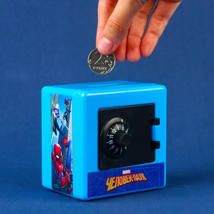 Копилка сейф, 8,8 см х 7,5 см х 8,8 см Копилка сейф, 8,8 см х 7,5 см х 8,8 см "Спайдер-мен", Человек-паук