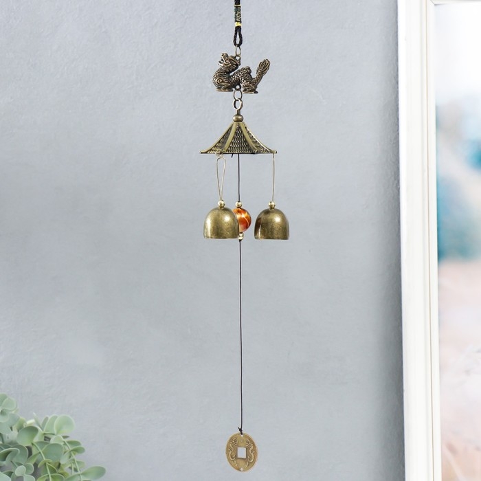 Музыка ветра металл Музыка ветра металл "Дракон и монета" 3 колокольчика 30 см
