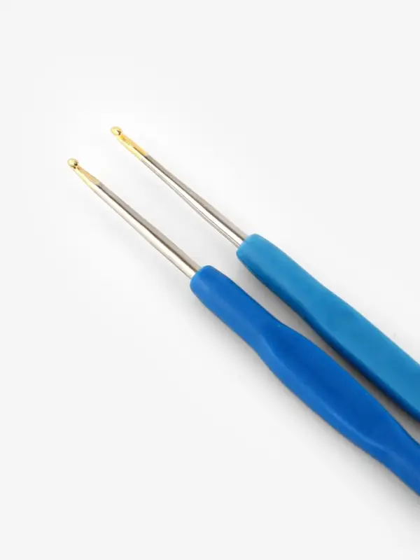 Крючок для вязания, с силиконовой ручкой, d=1.5 мм, 13 см, МИКС