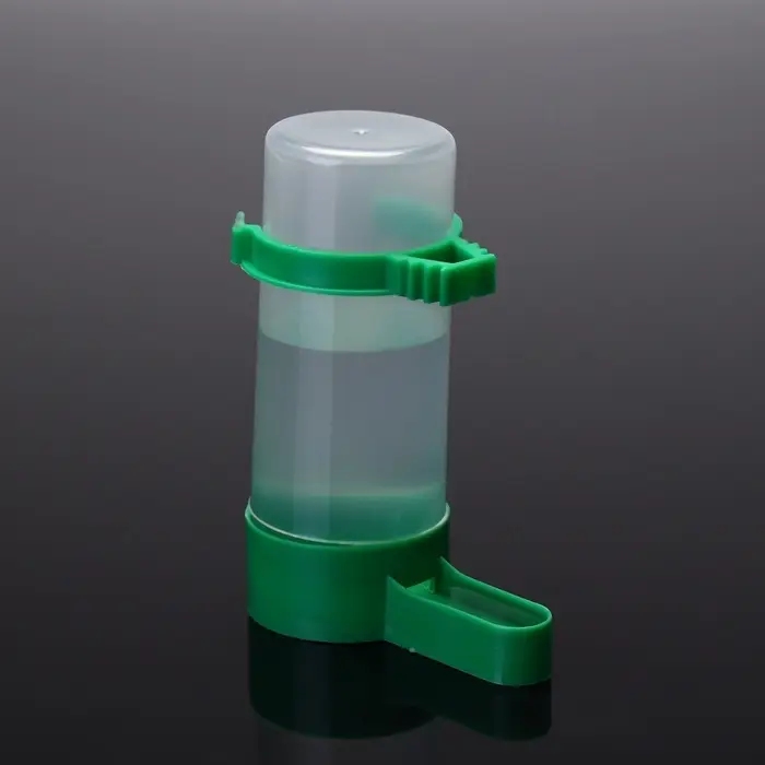 Поилка/кормушка для птиц 10.5&times;3.5 см, 90 мл, зелёная