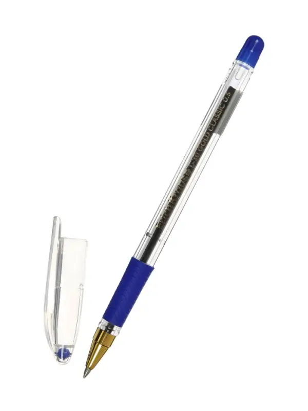Ручка шариковая ErichKrause L-30 Gold Stick Grip, Super Glide, узел 0.5 мм, синяя
