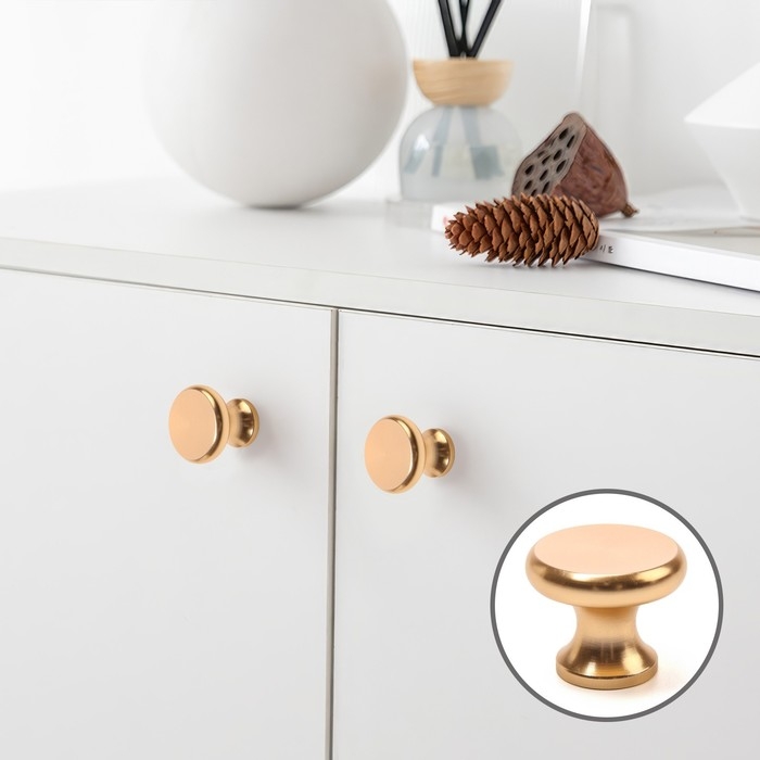 Ручка-кнопка CAPPIO PK320, d=24 мм, цвет золото, 8 шт. Ручка-кнопка CAPPIO PK320, d=24 мм, цвет золото, 8 шт.