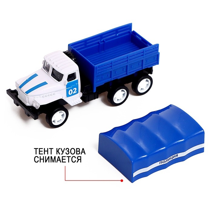 Грузовик металлический «УРАЛ», инерция, масштаб 1:64, МИКС Грузовик металлический «УРАЛ», инерция, масштаб 1:64, МИКС