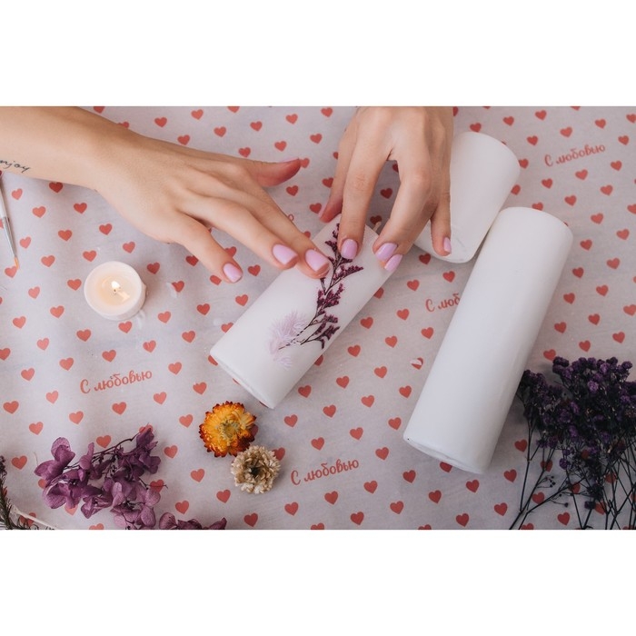 Набор свечей-цилиндров  Набор свечей-цилиндров "Интерьерный", 4 шт, 6х4 см, 10 ч, белый