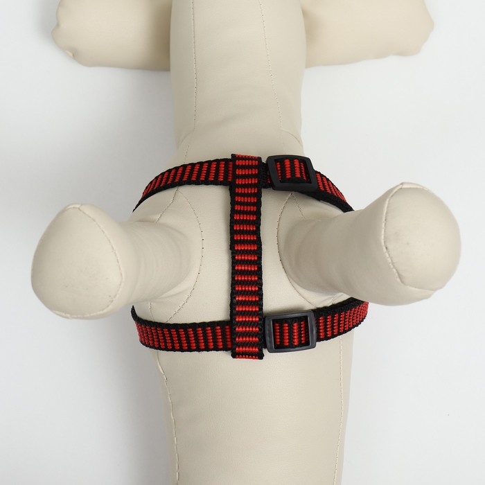 Шлейка рельефная 36-49 х 1,5 см, красно-чёрная Шлейка рельефная 36-49 х 1,5 см, красно-чёрная