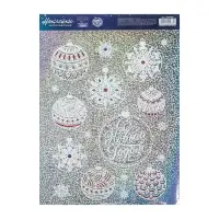 Наклейки новогодние интерьерные «Новогодние игрушки», голография, 21×29.7 см