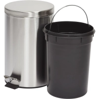 Ведро мусорное с педалью и доводчиком Luscan 12 л, матовое, нерж сталь