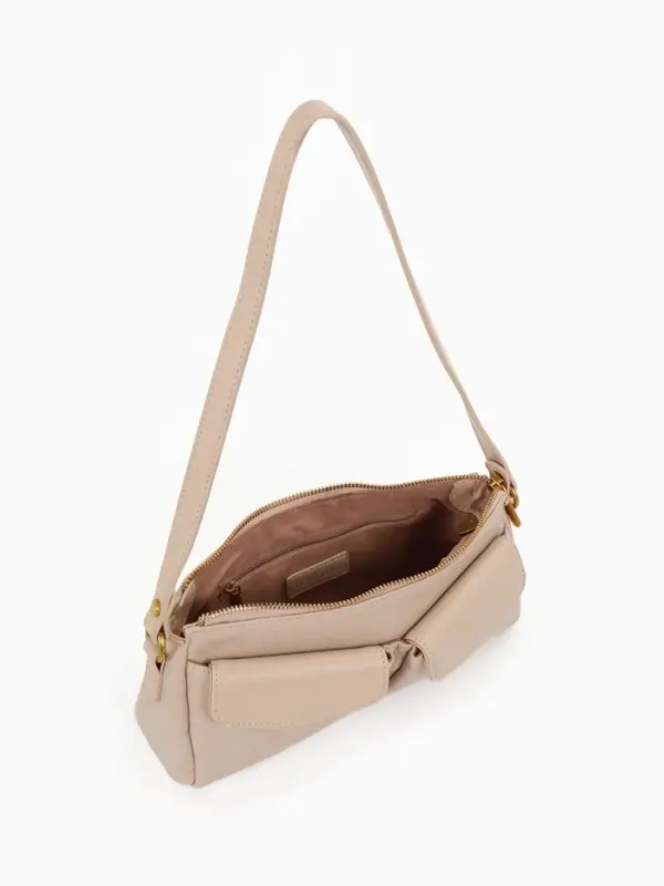 Сумка женская багет TEXTURA на молнии, 27&times;8&times;13 см, бежевая