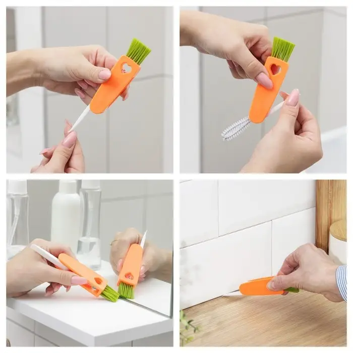 Щётка универсальная, 3 щётки в одном корпусе, 12 см, МИКС Щётка универсальная, 3 щётки в одном корпусе, 12 см, МИКС