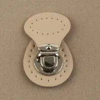 Застёжка для сумки, пришивная, 6&times;4 см, цвет бежевый, серебряный