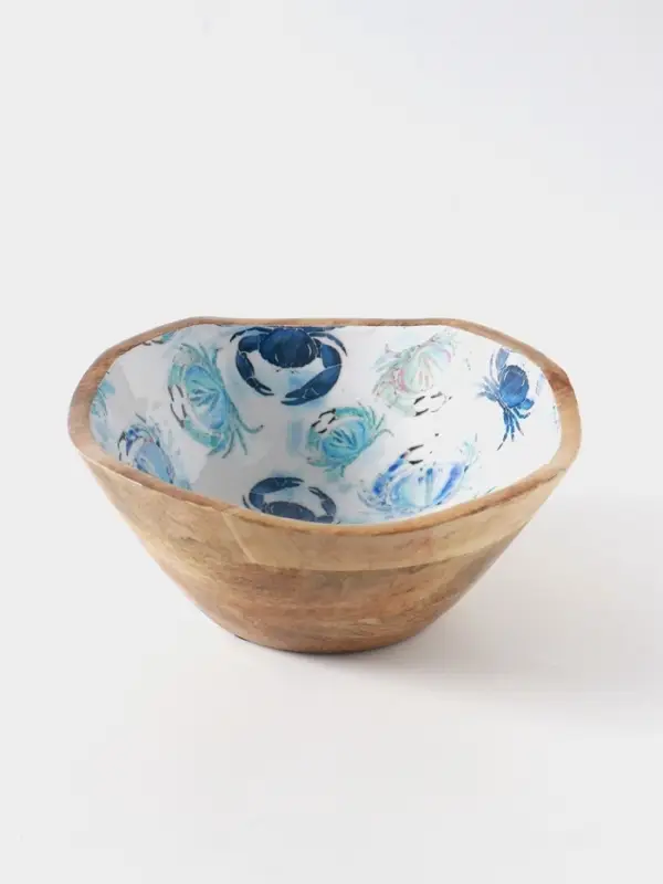 Салатник &laquo;Крабы&raquo;, 23&times;23&times;10.5 см, дерево манго