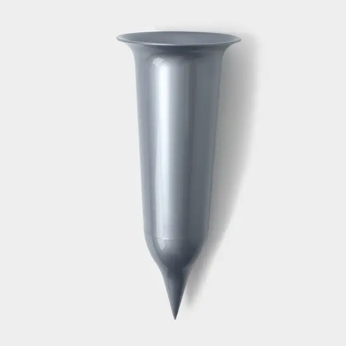 Ваза для цветов Santino, 650 мл, с колышком, пластик, серебристая