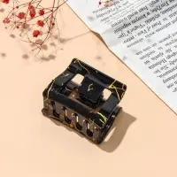 Краб для волос "Классик" прямой, 5,5х4 см, чёрно-золотой