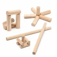 Игра городки &laquo;Птички&raquo;, биты 2 шт. 49&times;2.5 см, городки 10 шт. 9&times;2.5 см