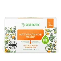 Натуральное туалетное мыло Synergetic &laquo;Масло мяты и апельсин&raquo;, гипоаллергенное, 90 г