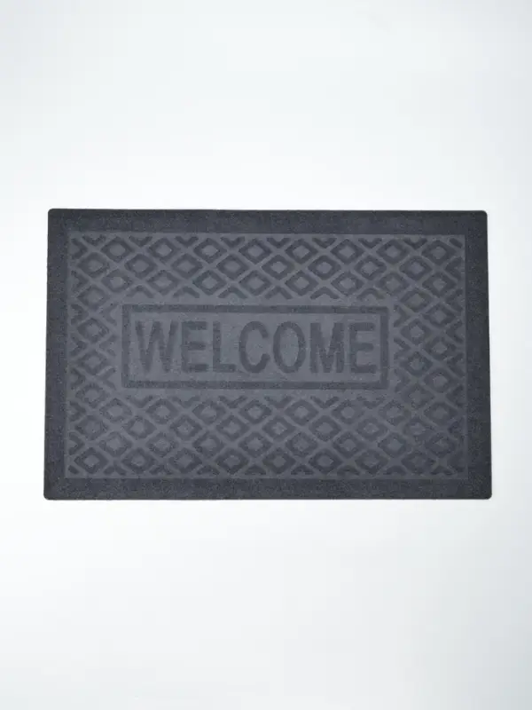 Коврик придверный Доляна Welcome, ромбы, влаговпитывающий, без окантовки, 38&times;58 см, серый