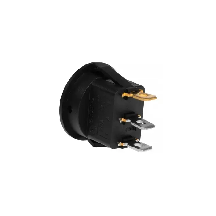 Переключатель влагозащищенный круглый синий с подсветкой, 250 В, 6 А, 3 контакта Переключатель влагозащищенный круглый синий с подсветкой, 250 В, 6 А, 3 контакта