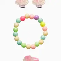 Набор детский &laquo;Выбражулька. Ракушка&raquo;, 3 предмета: клипсы, кольцо, браслет, разноцветный