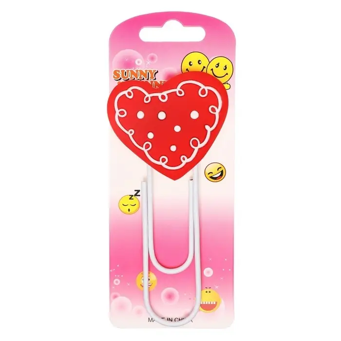 Закладка-скрепка большая «Сердце», 11 см, МИКС Закладка-скрепка большая «Сердце», 11 см, МИКС