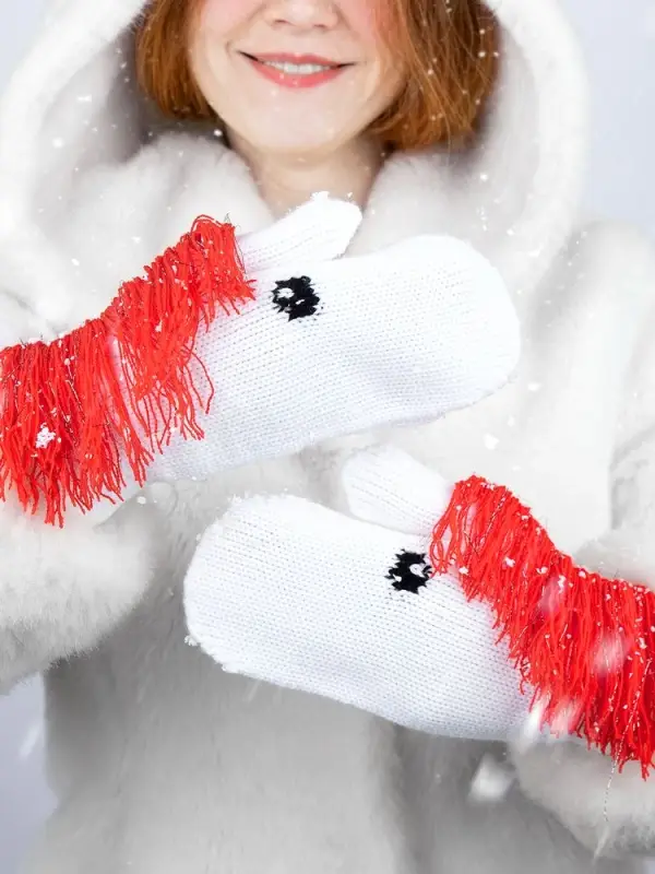 Варежки «Игогошки», с красной гривой Варежки «Игогошки», с красной гривой
