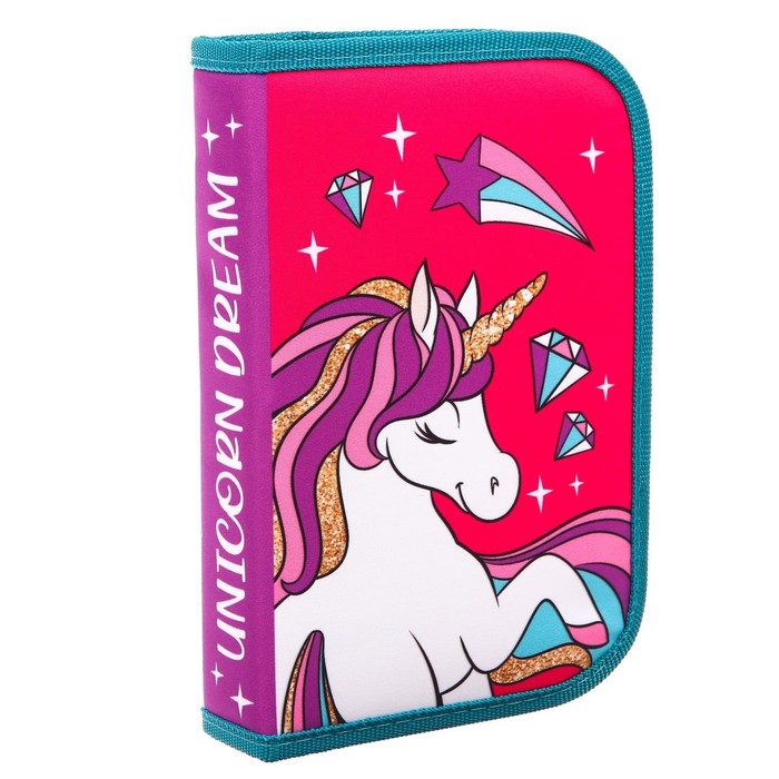 Пенал каркасный, 1 секция, 140х210х40 мм, откидной карман, тканевый, Минни Маус и единорог Пенал каркасный, 1 секция, 140х210х40 мм, откидной карман, тканевый, Минни Маус и единорог