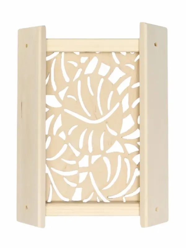 Абажур угловой для бани и сауны &laquo;Узор&raquo;, 38&times;29&times;10.5 см, деревянный, со вставкой