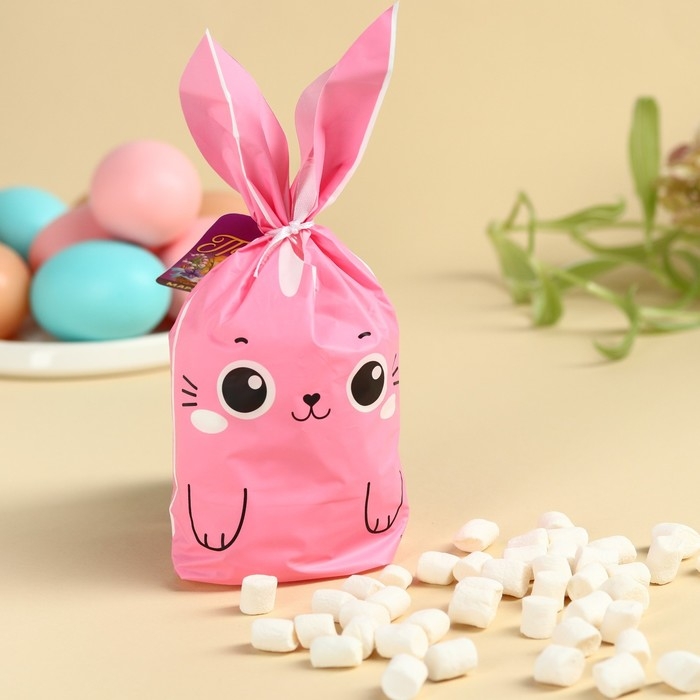 Маршмеллоу в пакете розовый зайка &laquo;Светлой Пасхи&raquo;, 55 г.