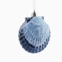 Ёлочные игрушки набор 3 шт. &laquo;Серпантин. Ракушки ассорти&raquo;, 7&times;7 см, синие