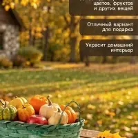 Корзина плетёная для хранения, 24&times;20&times;8 см, с ручками, бамбуковая, зелёная, Greengo