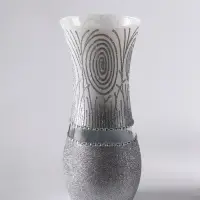Ваза «Соблазн», волна, h=25.5 см, стекло, бело-серебристая Ваза «Соблазн», волна, h=25.5 см, стекло, бело-серебристая