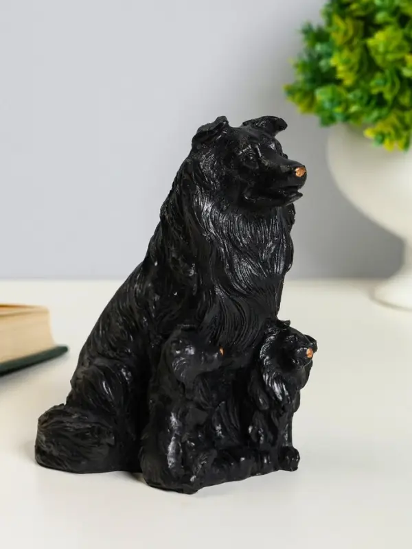 Фигурка гипс &laquo;Колли&raquo;, 10&times;7 см, чёрный