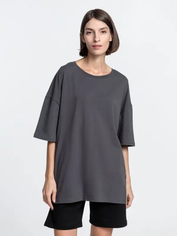Футболка унисекс оверсайз Crosstown, темно-серая, размер XL