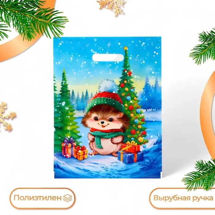 Пакет Пакет "Колючка", полиэтиленовый с вырубной ручкой, 31х40 см.