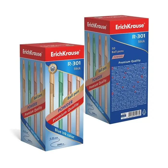 Ручка шариковая ErichKrause R-301 Powder Stick, узел 0.7 мм, цвет чернил синий, корпус пастель МИКС Ручка шариковая ErichKrause R-301 Powder Stick, узел 0.7 мм, цвет чернил синий, корпус пастель МИКС