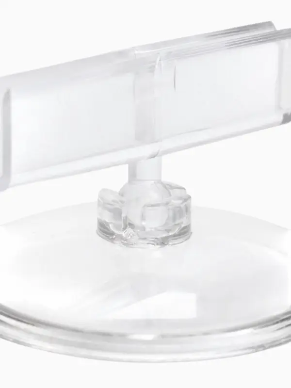 Ценникодержатель на круглой подставке, пластик, 5&times;5&times;2.9 см, прозрачный