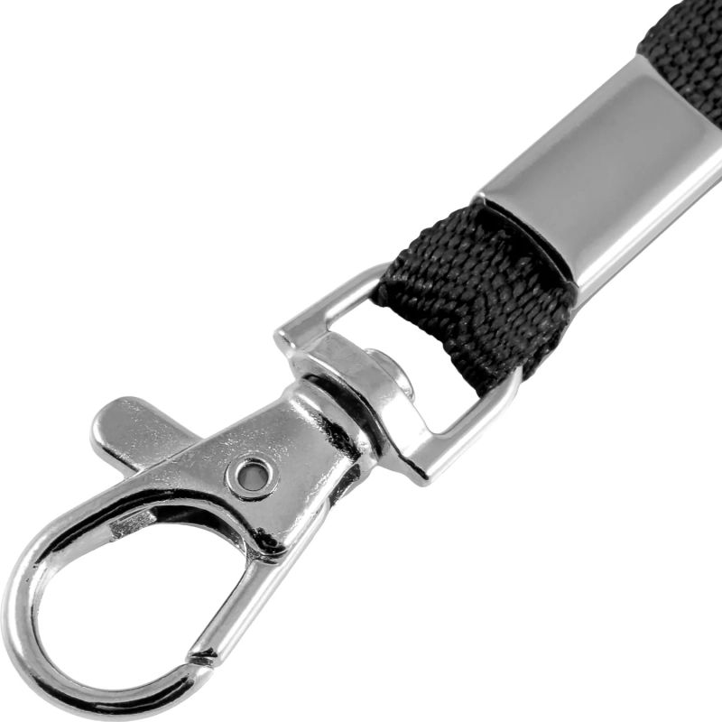 Держатель для бейджа с карабином-люкс, ширина 10мм, черный