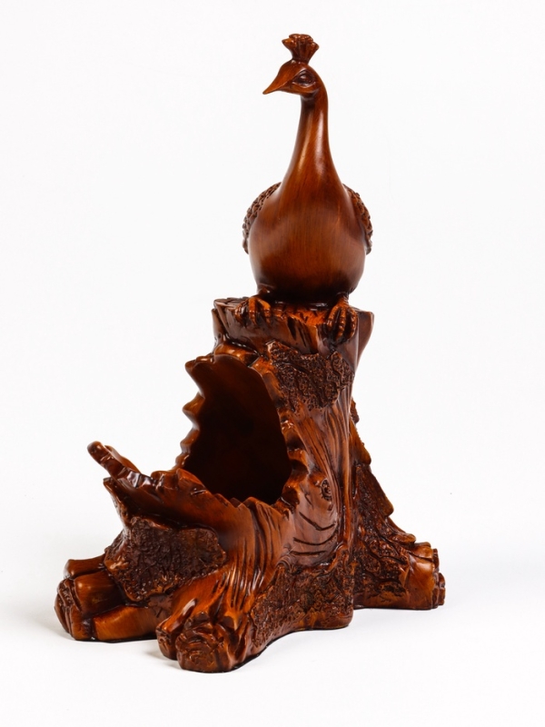 Подставка для бутылки  Подставка для бутылки "Павлин" под дерево, 23х15х33см