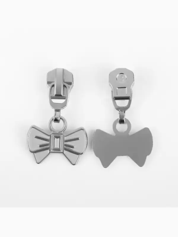 Бегунок для металлической молнии, №3, &laquo;Бант&raquo;, 10 шт., цвет никель