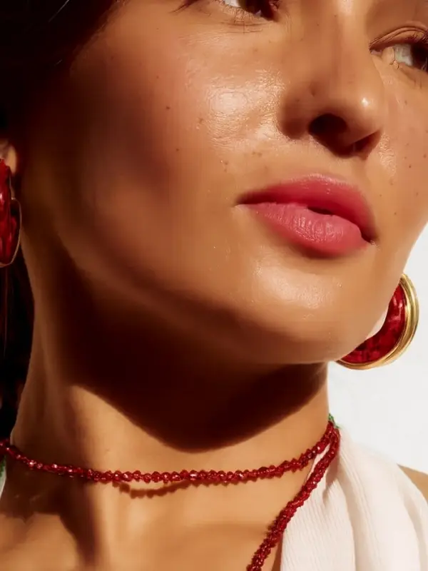 Серьги-кольца акрил &laquo;Тренд&raquo;, бордовые в золоте