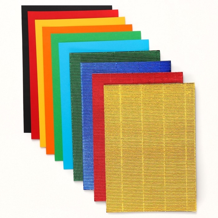 Картон цветной гофрированный, А4, 10 листов, 10 цветов, немелованный, двусторонний, в папке, 230 г/м², Щенячий патруль Картон цветной гофрированный, А4, 10 листов, 10 цветов, немелованный, двусторонний, в папке, 230 г/м², Щенячий патруль