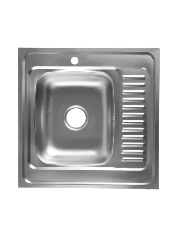 Мойка кухонная ZEIN, накладная, левая, 0.4 мм, 60*60*16 см, 3 1/2&rsquo;&rsquo;, с сифоном