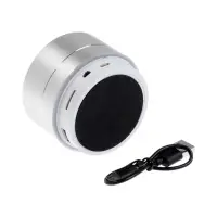 Портативная колонка Luazon LAB-05, 3 Вт, 520 мАч, Bluetooth, USB, microSD, microUSB, серебристый