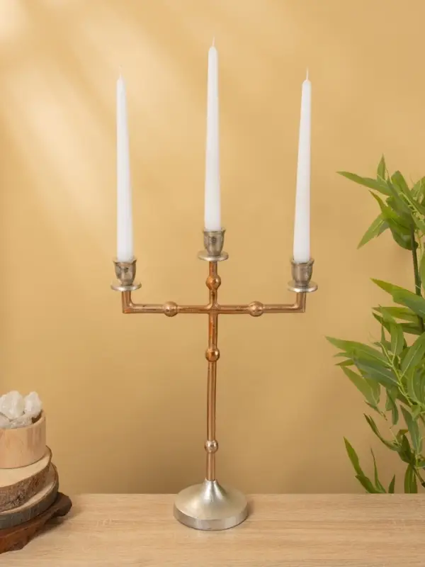 Подсвечник на 3 свечи "Кросс" алюминий 27х10х40,5 см