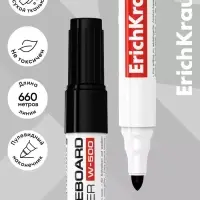 Маркер для доски ErichKrause. W-500, узел 2.5 мм, ширина линии 0.8-2.5 мм, спиртовой, чёрный