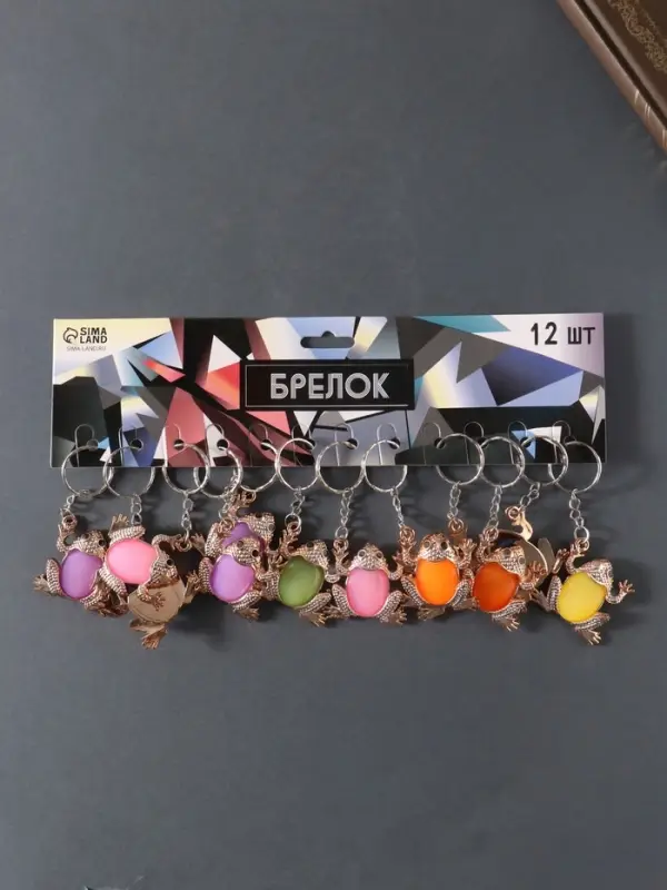 Брелок пластик  Брелок пластик "Лягушка красочная" МИКС 3,2х3,7 см