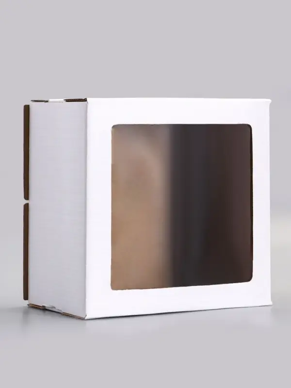 Коробка для торта, кондитерская, белая, с окном 30&times;30&times;19 см Набор 5 шт.