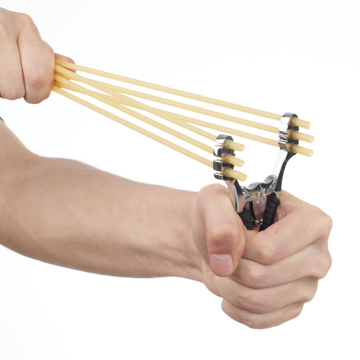 Рогатка металлическая "Бык" в текстильной оплётке