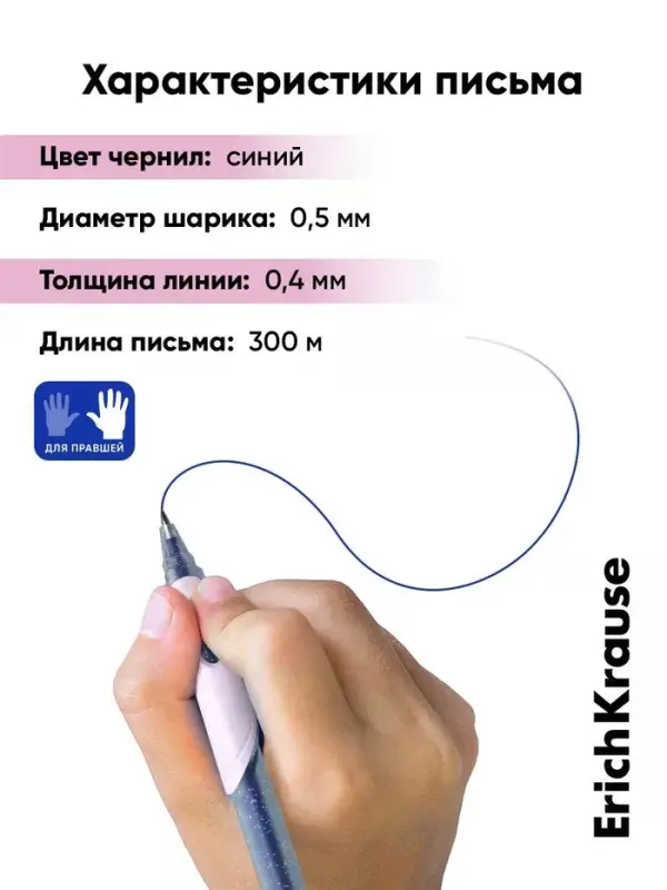 Набор гелевых ручек со стираемыми чернилами ErichKrause ErgoLine Milky, 2 штуки, узел 0.5 мм, синяя