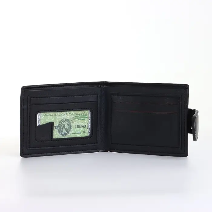Портмоне мужское на кнопке, чёрное